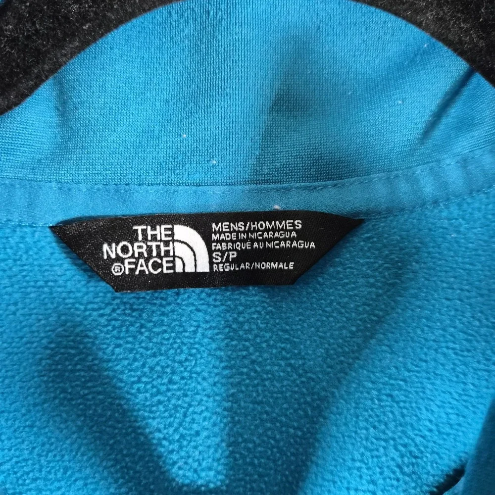 The North Face Men's Small Teal Turquoise Quarter Zip Fleece Pullover